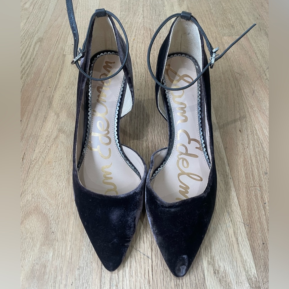 Sam Edelman brown velvet heels